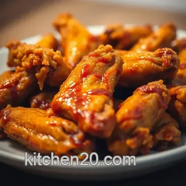 Easy Crispy Baked Chicken Wings Recipe with Spicy Honey Glaze Recipe Card