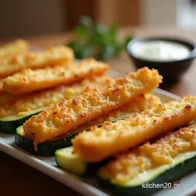 OvenBaked Parmesan Zucchini Crispy Healthy Dinner Side Recipe Card