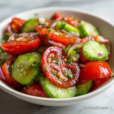 Cucumber Tomato Salad: 15-Minute Recipe with Feta Recipe Card