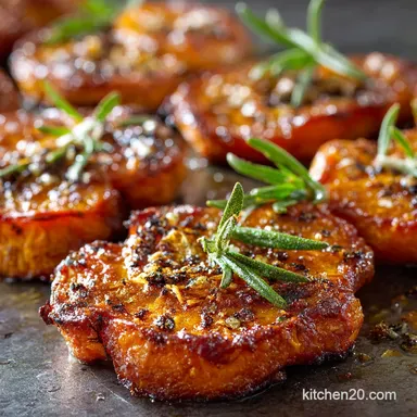 Smashed Sweet Potatoes: Ultra-Crispy Garlic Rosemary Recipe Recipe Card
