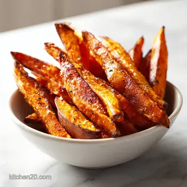 Oven Baked Sweet Potato Fries for 4 Servings Recipe Card
