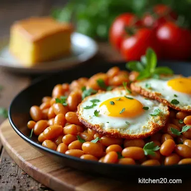Recipe Crispy White Beans with Eggs My Mediterranean Brunch Recipe Card