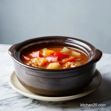 Crock Pot Stuffed Pepper Soup: A Slow-Cooked One Pot Meal Recipe Card