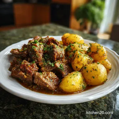 Crockpot Beef and Potato Recipe with Garlic and Herbs: One-Pot