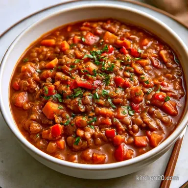 Slow-Cooked Lentil Chili Recipe Card
