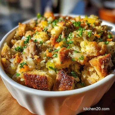 Crockpot Turkey Stuffing Casserole: Tender Recipe Card