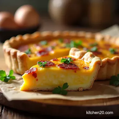 Easy Bacon Cheese Crustless Quiche Recipe No Pastry Panic Recipe Card