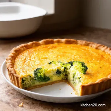 Crustless Broccoli Quiche A Healthy Cheesy Dream Recipe Card