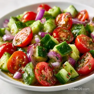 Cucumber Tomato Summer Salad in 20 Min Recipe Card