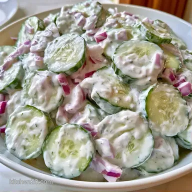 Dads Creamy Cucumber Salad with Mayo Recipe Card