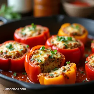 Deconstructed stuffed pepper casserole Easiest OnePan Dinner Recipe Card