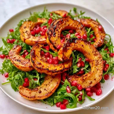 Delicata Squash Pomegranate Salad for 4 Recipe Card