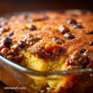 Cornbread Casserole: The Easy Beef and Bean Comfort Food Bake Recipe Card