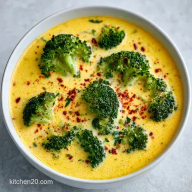 Easy Broccoli Cheese Soup in 30 Minutes Recipe Card