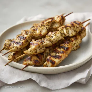 Chicken Kabobs with Greek Yogurt Recipe Card