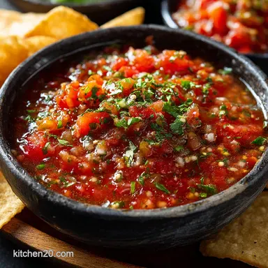 Homemade Salsa Recipe Easy FireRoasted Fresh Tomato Dip Recipe Card
