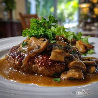 Hamburger Steak with Mushroom Gravy: Juicy Fast