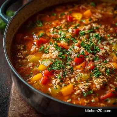 Stuffed Pepper Soup: Hearty One-Pot Recipe for Weeknights Recipe Card