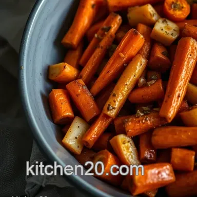 Deliciously Easy Honey and Mustard Roasted Carrots and Parsnips Recipe Card