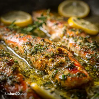 Oven Baked Trout: Easy Lemon Garlic Herb Fillets in 25 Mins
