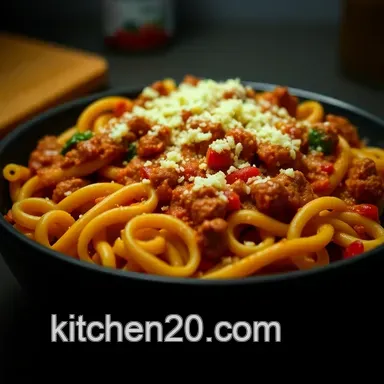 Deliciously Easy Peasy Fusilli Bolognese: A Family Favorite in 20 Minutes Recipe Card