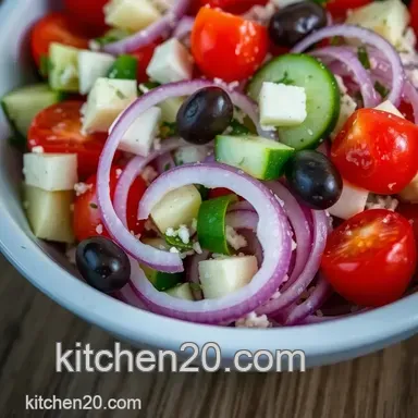 Easy Peasy Greek Salad: A Refreshing Summer Side Dish Recipe Card