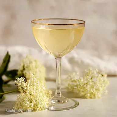 French Blonde Cocktail: Elegant Gin Elderflower Recipe Recipe Card