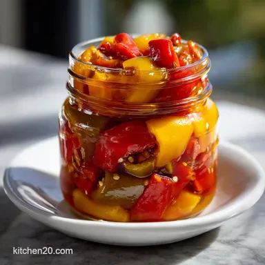 Pickled Peppers: Easy Sweet Spicy Refrigerator Recipe Recipe Card