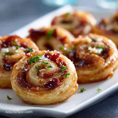 Christmas Eve Appetizers: Easy Cranberry Prosciutto Palmiers Recipe Card