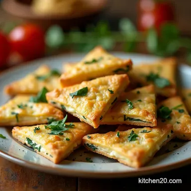 Aegean Sun Crisps Easy Mediterranean Spinach and Feta Cheese Crisps Recipe Card