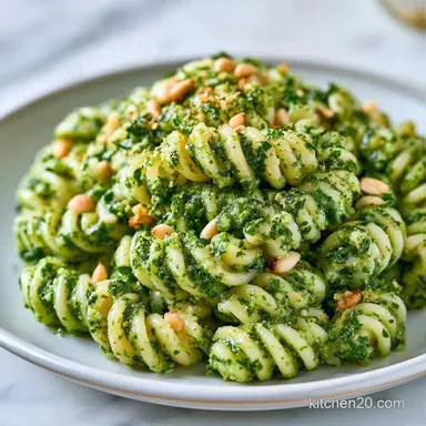 Fresh Basil Pesto Pasta in 15 Minutes Recipe Card