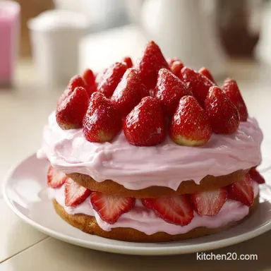 Fresh Strawberry Cake with Cream Cheese Recipe Card