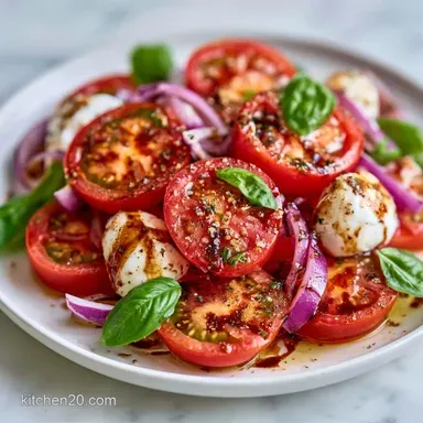 Fresh Tomato Basil Salad in 10 Minutes Recipe Card