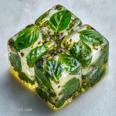 Frozen Basil Cubes for Meal Prep Recipe Card