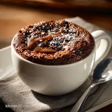 Fudgy Brownie in a Mug The 4Minute Quick Single Serve Treat Recipe Card