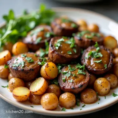 Easy Crockpot Garlic Butter Beef Bites with Potatoes Recipe