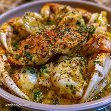 Garlic Butter Crab in 25 Minutes Recipe Card