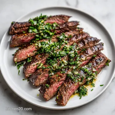 Flank Steak Recipe with Garlic and Herbs in 25 Minutes