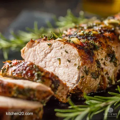 30Minute Garlic Herb Roasted Pork Tenderloin Recipe Juicy Quick Recipe Card