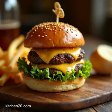 Ultimate Garlic Parmesan Cheeseburger Recipe with Glaze Recipe Card