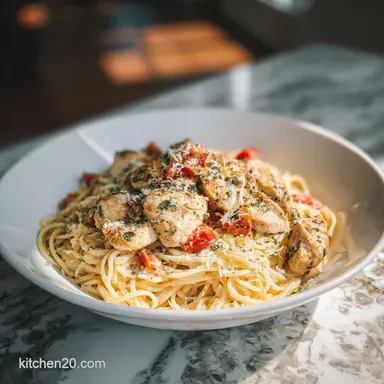 Ultimate Garlic Parmesan Chicken Spaghetti in 35 Minutes Recipe Card