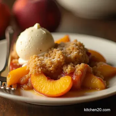 Easy Homemade Peach Cobbler Recipe with Fluffy Biscuit Topping Recipe Card