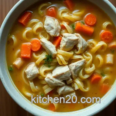 Grandma's Hug: Best Homemade Chicken Noodle Soup Recipe Card