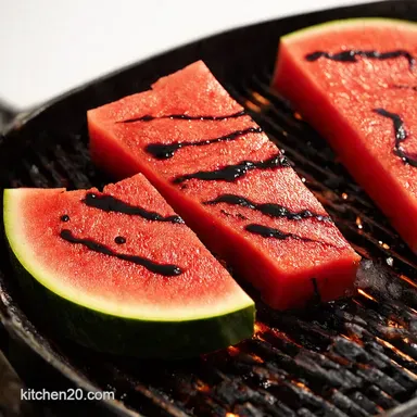 How To Grill Watermelon Steaks Balsamic Glaze BBQ Treat Recipe Card