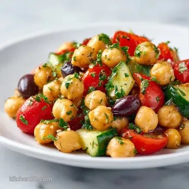 Healthy Chickpea Summer Salad in 10 Min Recipe Card