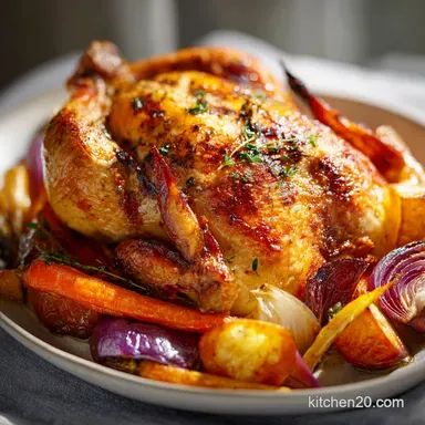 Best Healthy Dinner Recipe: Roasted Chicken for 4 Recipe Card