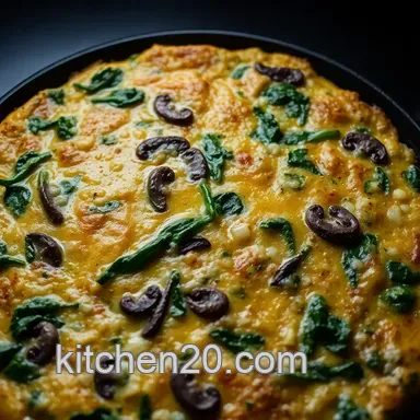 Hearty Cheesy Spinach and Mushroom Frittata Recipe: A Family Favorite Recipe Card