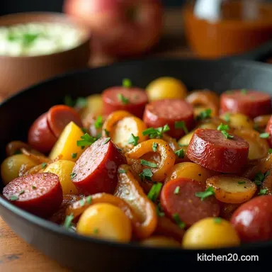 Simple Fried Potatoes with Smoked Polish Sausage Recipe Recipe Card