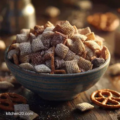 Holiday Reindeer Chow Chex Muddy Buddies Snack Mix: Easy 30-Min Recipe. Recipe Card