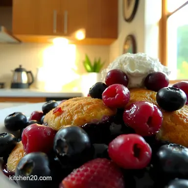 Easy Homemade Blueberry Cobbler Recipe Buttery Topping Recipe Card